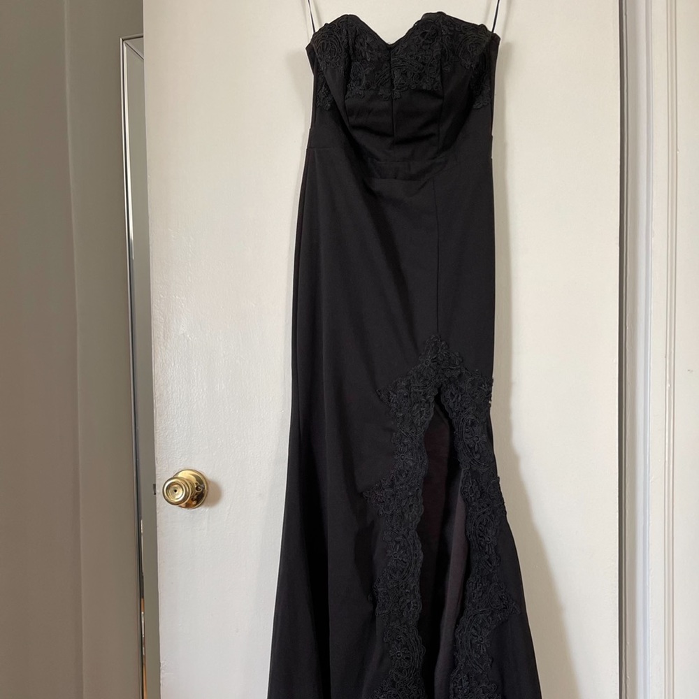 Black maxi dress with leg slit size small